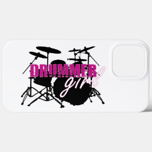 Drummer Girl with Roligt Lila and Black Grunge Tex