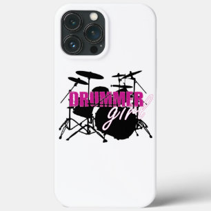 Drummer Girl with Roligt Lila and Black Grunge Tex