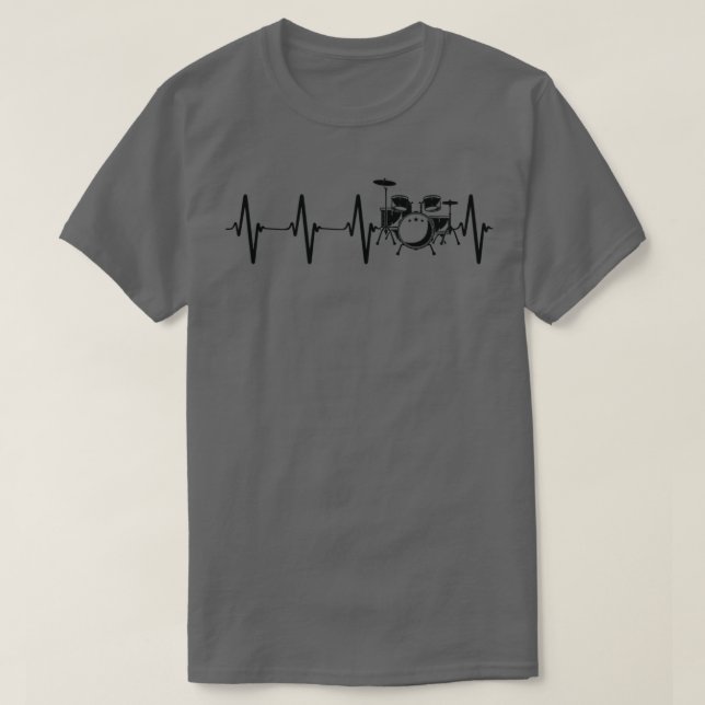 Drummer Heartslag Gift Best Drum Player Music Teac T Shirt (Design framsida)