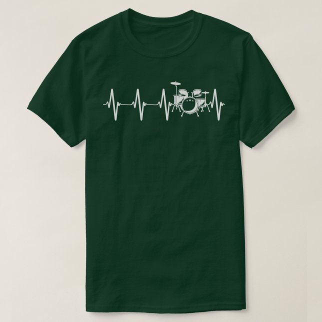 Drummer Heartslag Gift Best Drum Player Music Teac T Shirt (Design framsida)