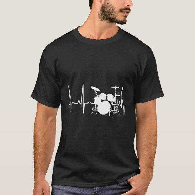 Drummer Heartslag Hoodie Best Hoodie Hooded for Dr T Shirt (Framsida)