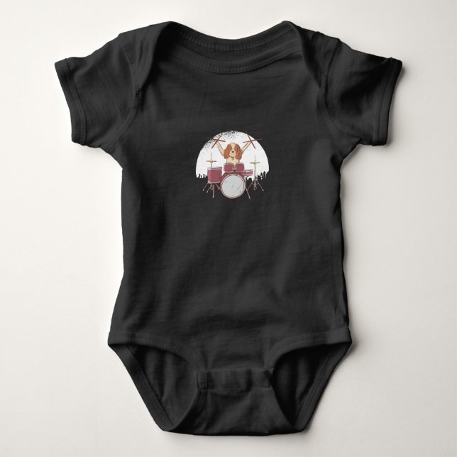 Drummer-Hund T Shirt (Framsida)