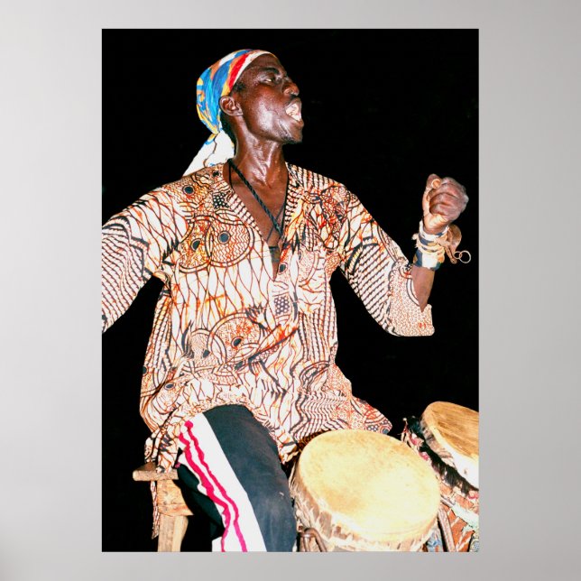 Drummer i Banjul, Gambia, Afrikan Väster Poster (Framsidan)