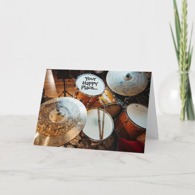 Drummer i deras Lycklig Ställe kommer snart Kort (Framsida)