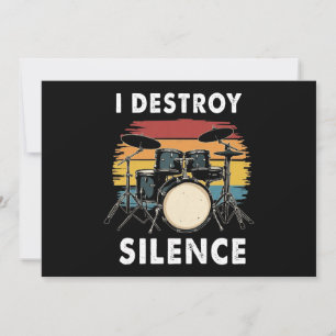 Drummer I Destroy Silence Drum Inbjudningar