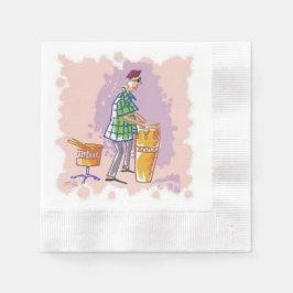 Drummer I kodade pappra cocktail-blöjor Pappersservett