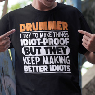 Drummer jag försöker göra Sak Roliga meningar Drum T Shirt