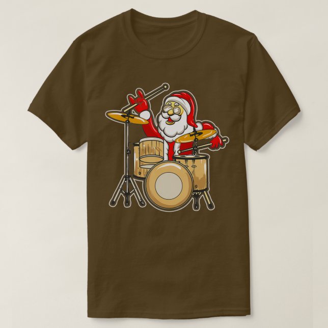 Drummer jultomten jultomten Spelar Drums T Shirt (Design framsida)