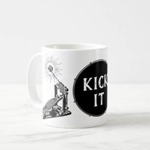 Drummer KICK IT Bass Drum Pedal Sten Band Drumming Kaffemugg