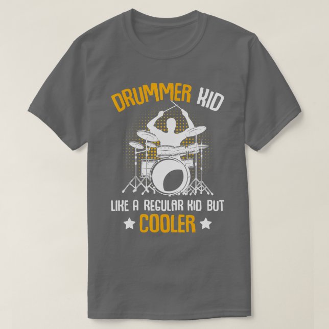 Drummer Kid Drumming Percussionist Drums Kids Boys T Shirt (Design framsida)