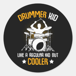 Drummer Kid Drumming Percussionist Drums Kids Runt Klistermärke