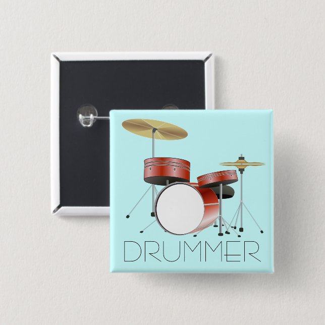 Drummer-knapp för trumuppsättning knapp (Framsida & baksida)