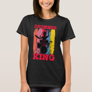 Drummer Kung Drums Kit Trap Set Snare Bass Hi-Hat T Shirt