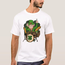 Drummer Leprechaun St. Patrick Drumming T Shirt