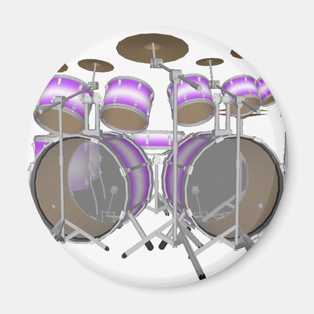Drummer: Lila & White Drum Kit: 3D Model: Magnet (Framsidan)