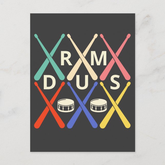 Drummer med trumpenna vykort (Framsida)