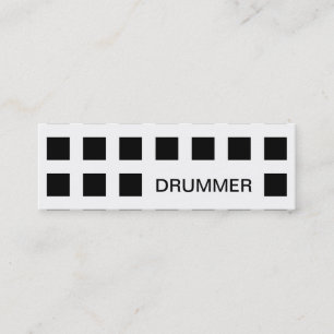 DRUMMER (modets kvadrater) Mini Visitkort