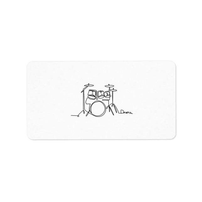 Drummer Music Design One-Line Drums Adressetikett (Framsidan)