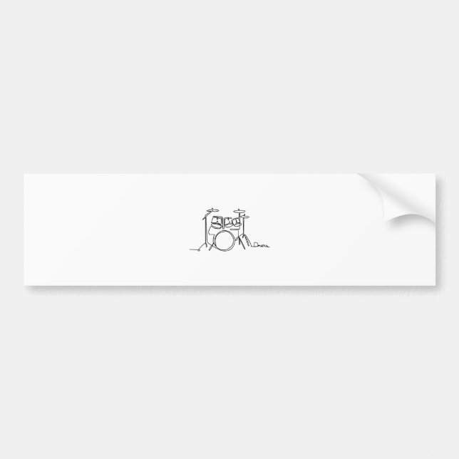 Drummer Music Design One-Line Drums Bildekal (Framsidan)