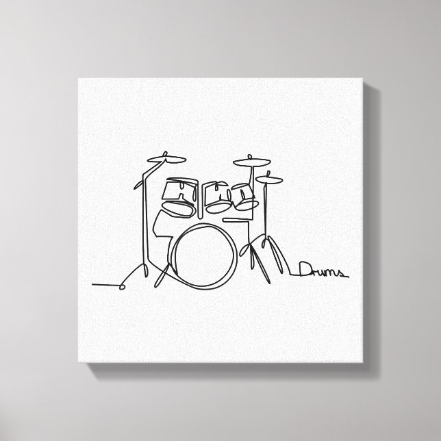 Drummer Music Design One-Line Drums Canvastryck (Framsida)