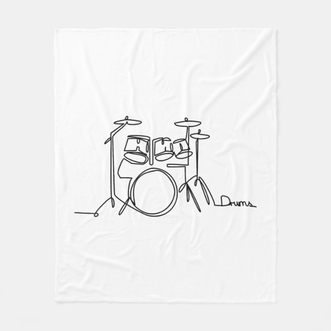 Drummer Music Design One-Line Drums Fleecefilt (Framsidan)