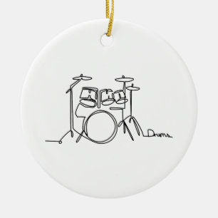 Drummer Music Design One-Line Drums Julgransprydnad Keramik