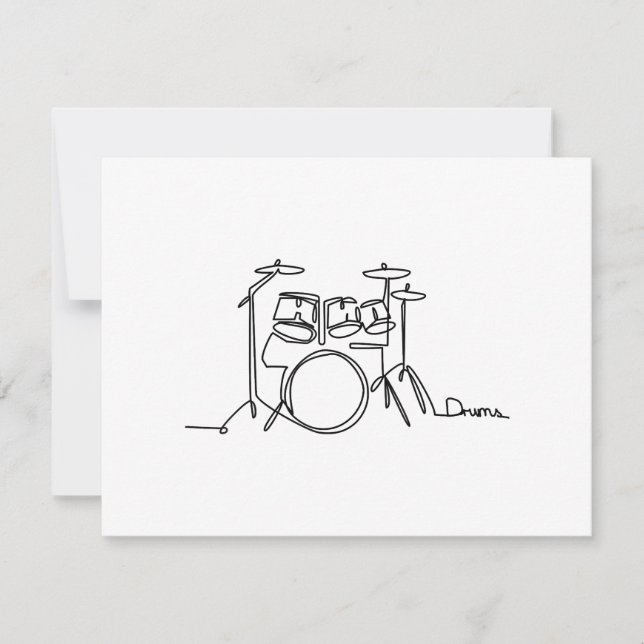 Drummer Music Design One-Line Drums Julkort (Framsida)