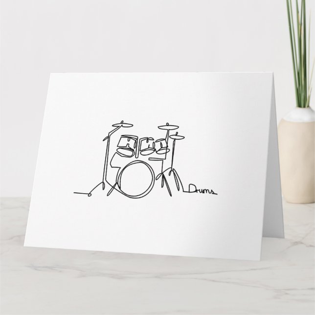 Drummer Music Design One-Line Drums Kort (Framsida)
