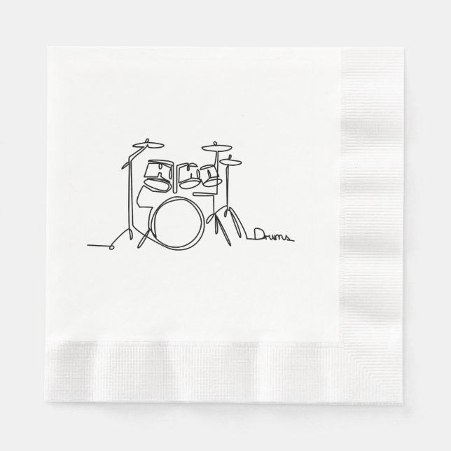 Drummer Music Design One-Line Drums Pappersservett (Framsidan)