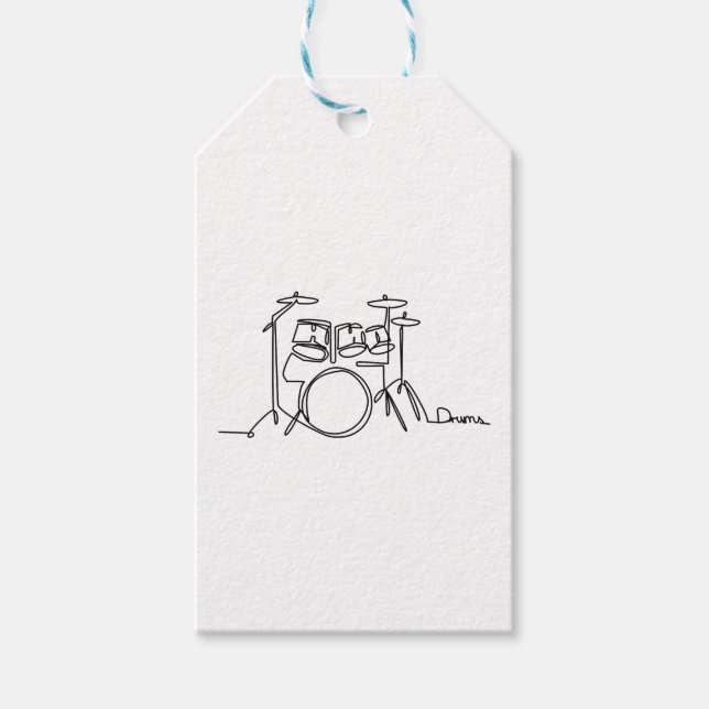 Drummer Music Design One-Line Drums Presentetikett (Framsidan)