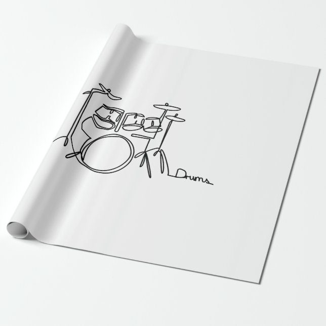 Drummer Music Design One-Line Drums Presentpapper (Utrullad)