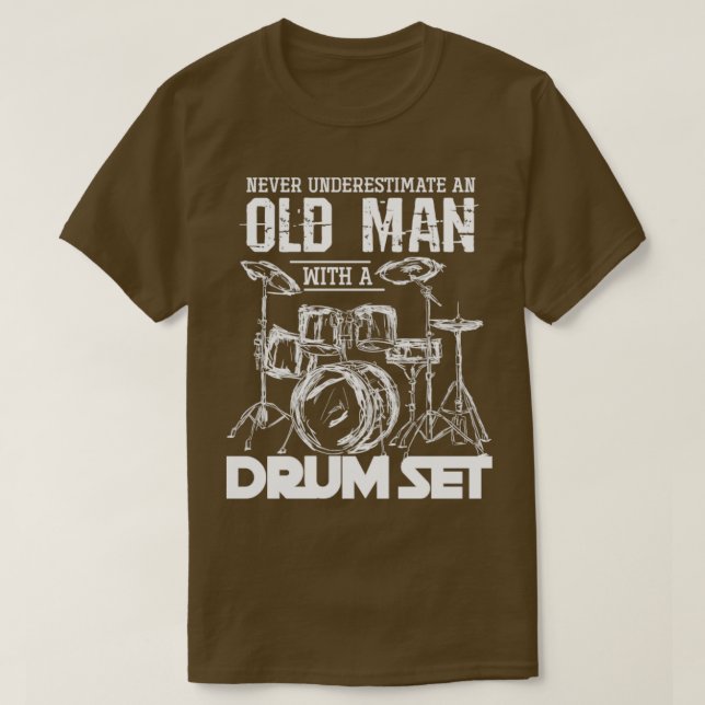 Drummer Musical Instrument Pension Drums T Shirt (Design framsida)