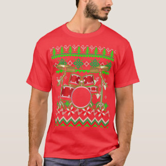 Drummer Musical Instrument Ugly Christmas T Shirt