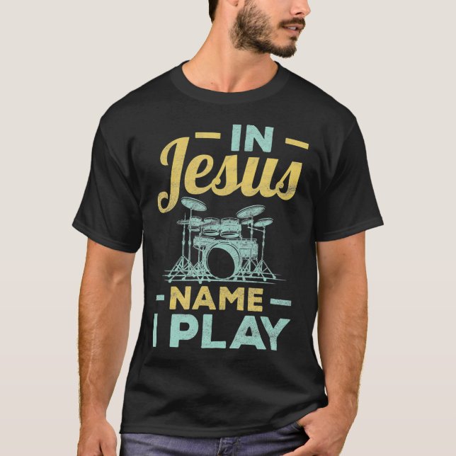 Drummer och Jesus kristna presenter T Shirt (Framsida)