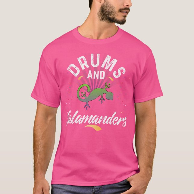 Drummer och salamanders för drummer t shirt (Framsida)
