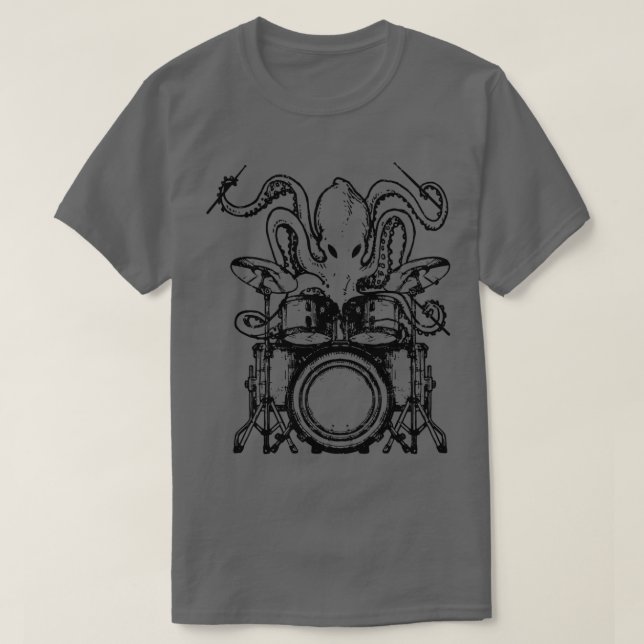 Drummer octopus octopus-trummor t shirt (Design framsida)