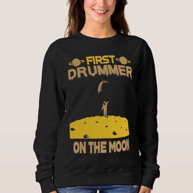 Drummer On The Moon T Shirt (Framsida)