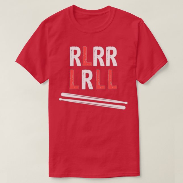 Drummer Paradiddle Sticks Drum RLRR LRLL Design  T Shirt (Design framsida)