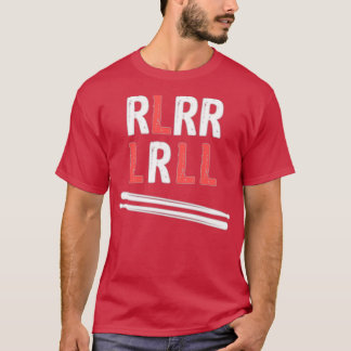 Drummer Paradiddle Sticks Drum RLRR LRLL Design T Shirt