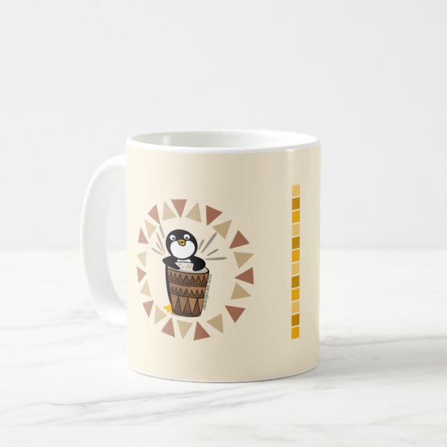 Drummer Penguin Kaffemugg (Framsida vänster)