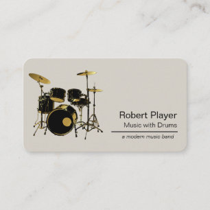 Drummer Percussionist med Drum Set Music-händelse Visitkort