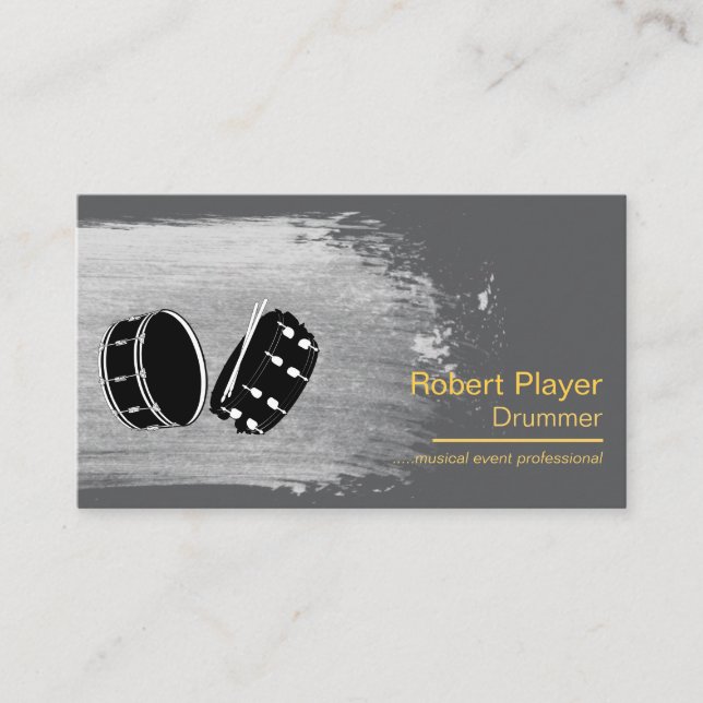 Drummer Percussionist Musical Event Drums Djs Visitkort (Framsida)