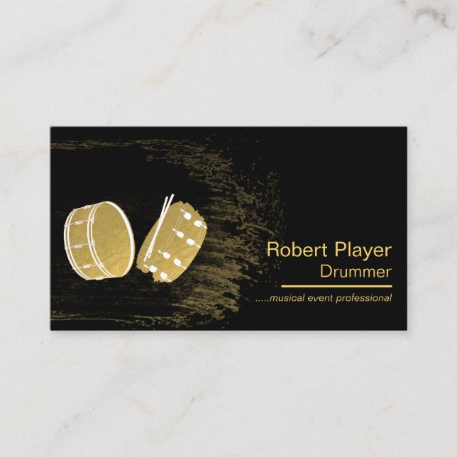 Drummer Percussionist Musical Event Drums Djs Visitkort (Framsida)
