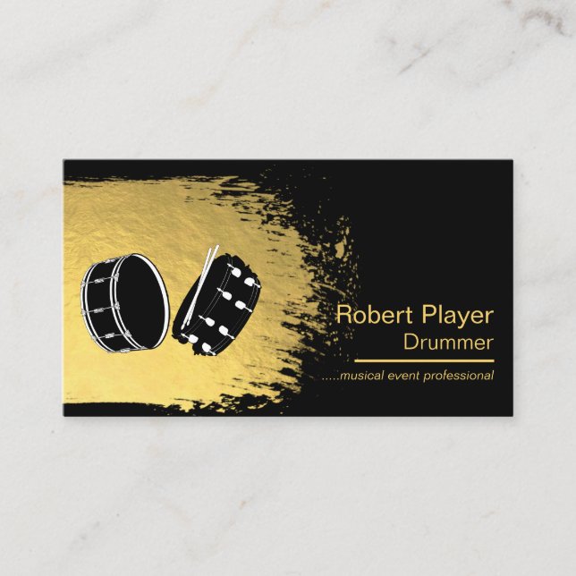 Drummer Percussionist Musical Event Drums Djs Visitkort (Framsida)