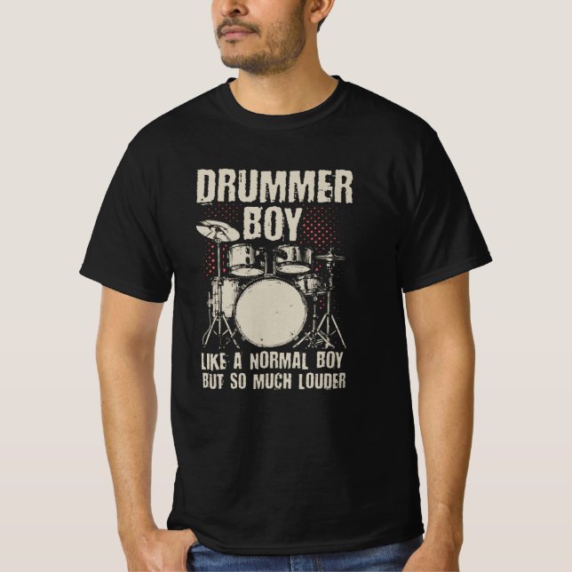 Drummer pojke| Drummer Drummer Gift T Shirt (Framsida)