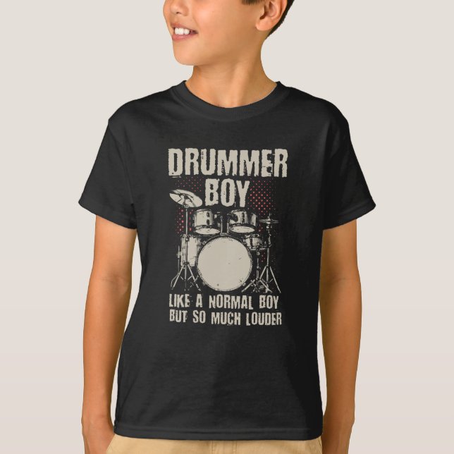 Drummer pojke| Drummer Drummer Gift T Shirt (Framsida)