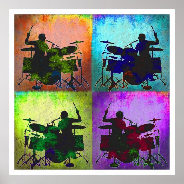 Drummer Pop art, Copyright Karen J Williams Poster (Framsidan)