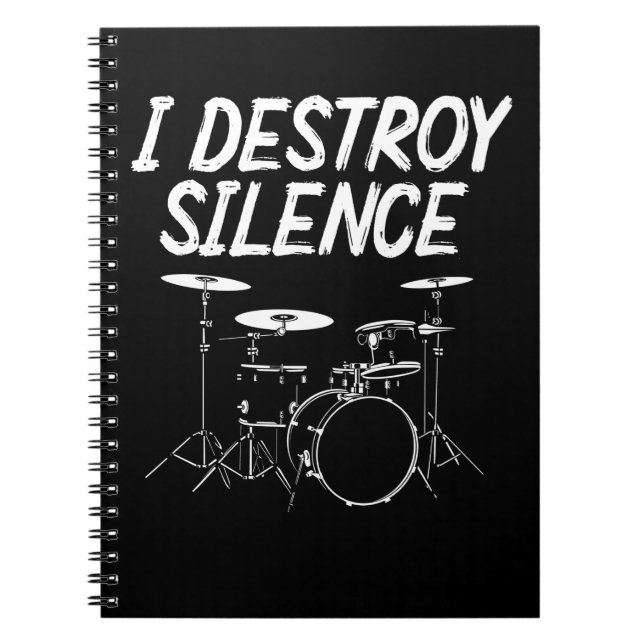 Drummer Quote Drumset Sten Band Drum Musician Anteckningsbok (Framsidan)