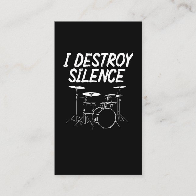 Drummer Quote Drumset Sten Band Drum Musician Visitkort (Framsida)