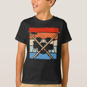 Drummer Retro Drum Sticks Music Älskare T Shirt